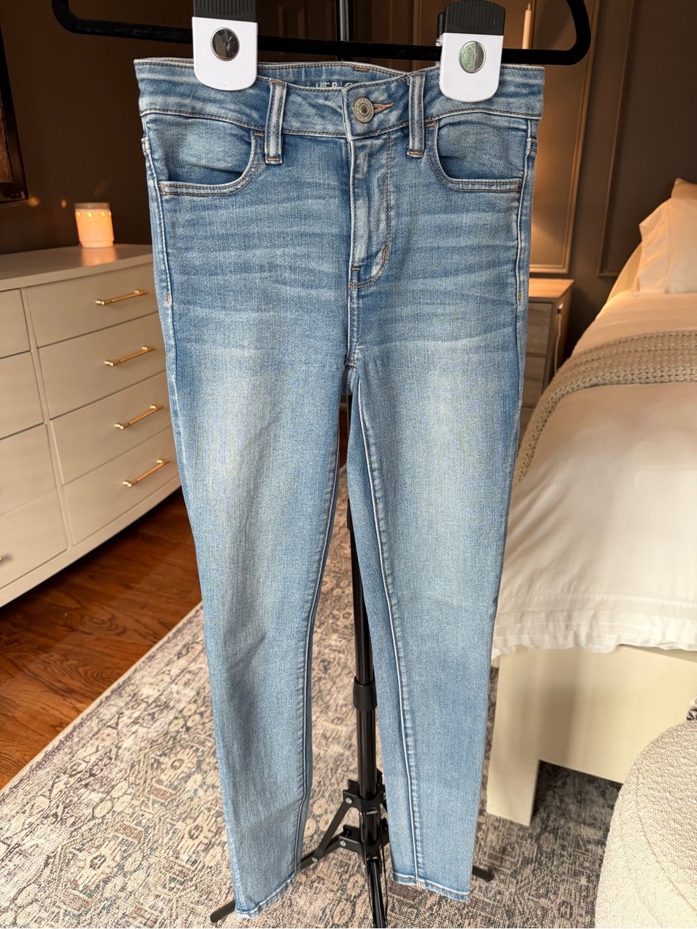 American Eagle Next Level Stretch Skinny Jeans Light Wash Women’s Size 4 Regular